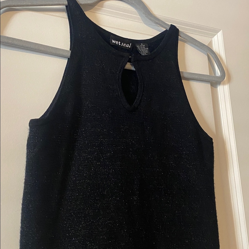 Wet seal black shimmer tank top